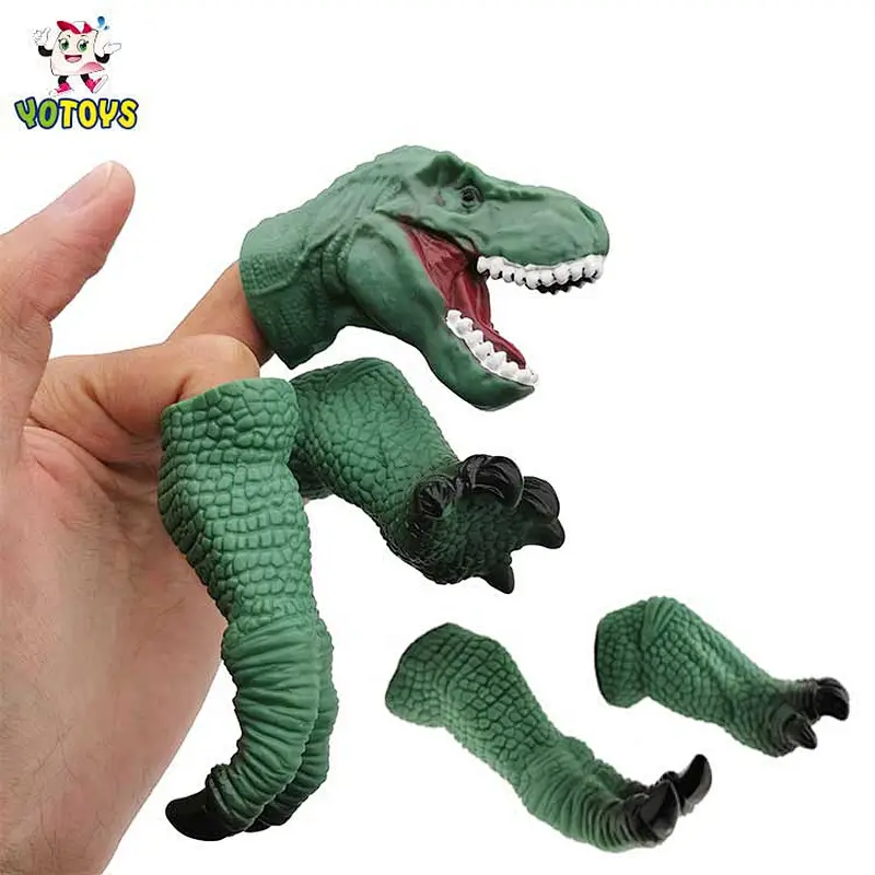 dinosaur finger puppets Dinosaur Puppet Set OEM wholesale soft vinyl toy for babies toddlers and kids