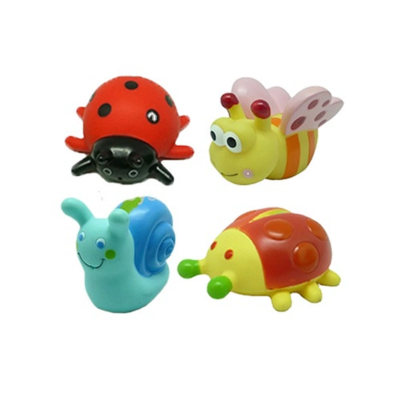 eco friendly bath toys insect beetle snail bath toy with small plastic insect, beetle and snail educational bath toy figures for kids OEM wholesale bath toys