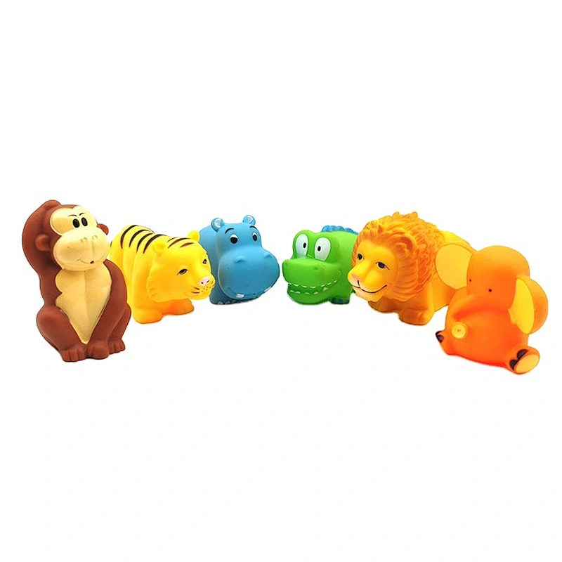 bathtub swimming toys forest animal water squirt toy set with forest and jungle animal water squirt figures for swimming pool for kids OEM wholesale bath toys