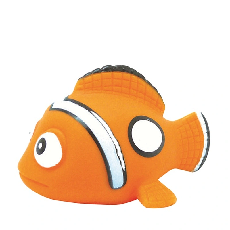 bathtub fish toy clown fish water spray bath toy set with small clown fish and plastic sea animal squirt figures for kids OEM wholesale bath toys