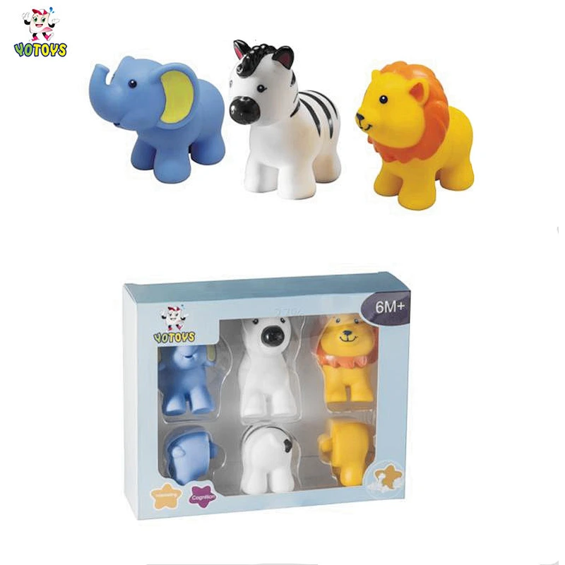 bathtub toys for 1 year old zoo animal baby bath toy with eco-friendly vinyl zoo animal toy set for baby play gift for kids OEM wholesale bath toys
