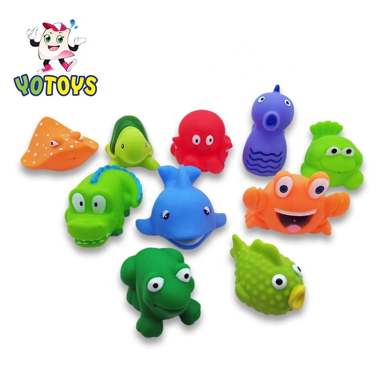 bath shower toys baby bath shower gift toy set with vinyl sea animal figures for kids OEM wholesale bath toys