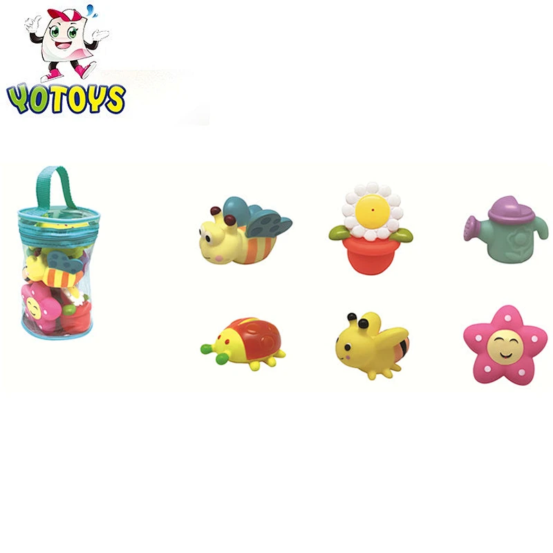 bath toys for kids mini garden animal toy set with lovely garden animal decoration figures for kids OEM wholesale bath toys