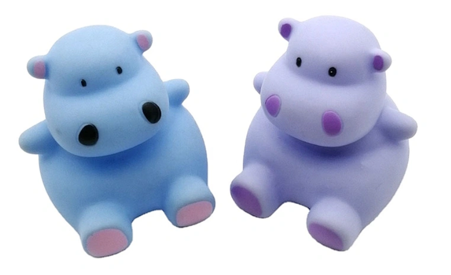 baby bath toys no mold hippo fountain squirt bath toy set with soft plastic hippo fountain squirt bath toy figures for kids OEM wholesale bath toys