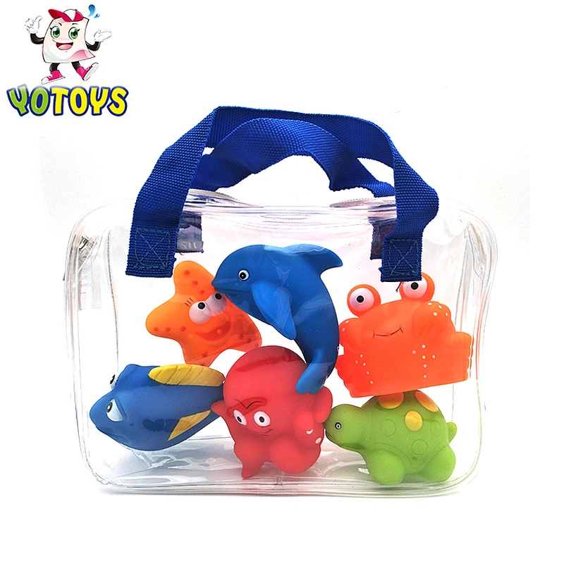 baby bath squirt toys shower swim bath squirter set with 6-piece bath squirter figures for baby shower and swim play for kids OEM wholesale bath toys