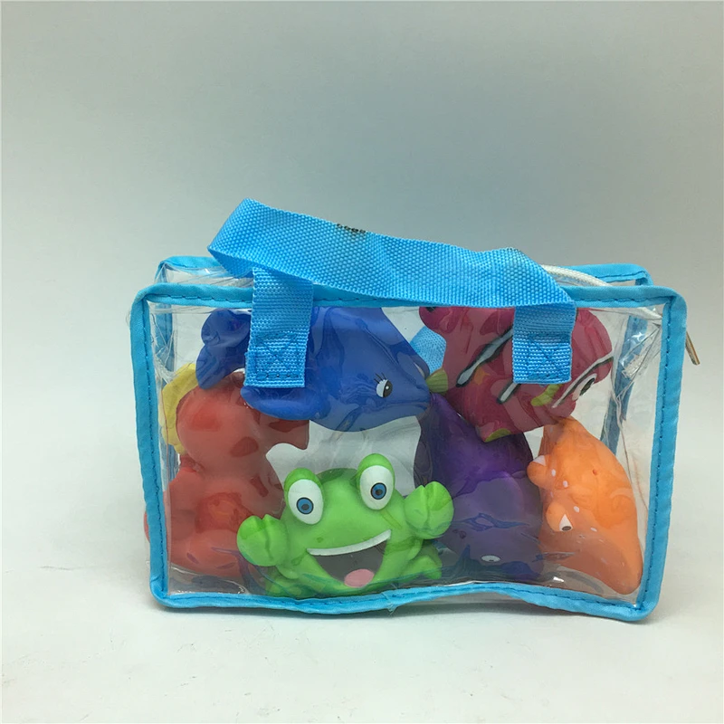 baby bath squirt toys ocean animal bath squirter set with plastic ocean animal and sea life bath squirter figures for kids OEM wholesale bath toys