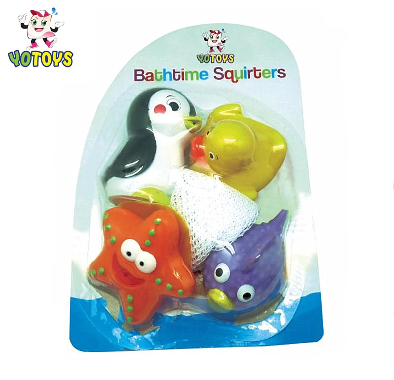 baby ducks bath toys marine animal duck bath toy set with marine animal and PVC duck promotional gift figures for kids OEM wholesale bath toys