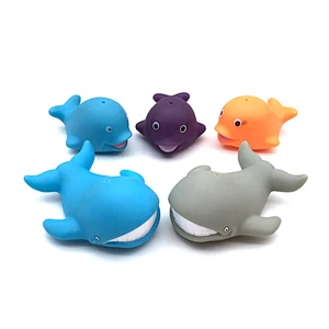 baby bath squirt water toys whale shark fish dolphin bath toy with vinyl rubber whale, shark, fish and dolphin bath squirt water toys for kids OEM wholesale bath toys