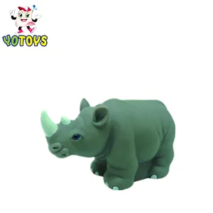 Green rhinoceros animal bath toy for babies and toddlers