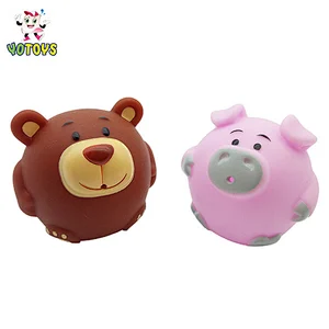 animal bath toy set cow bear pig animal bath toy with custom plastic cow, bear and pig PVC animal bath toy set for kids OEM wholesale bath toys