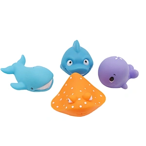 baby shower toys floating sea animal bath toy gift with squirting floating sea animal figure bath water toys for baby shower gifts for kids OEM wholesale bath toys