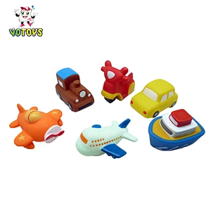bath toys for boys vehicle car bath squirter toy with soft rubber plastic car and vehicle squirt bath toy figures for kids OEM wholesale bath toys
