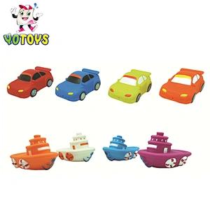Soft vehicle and boat bath toy set for babies and toddlers