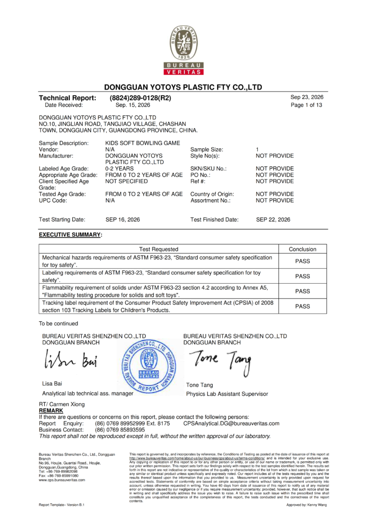 bowling game test report_01